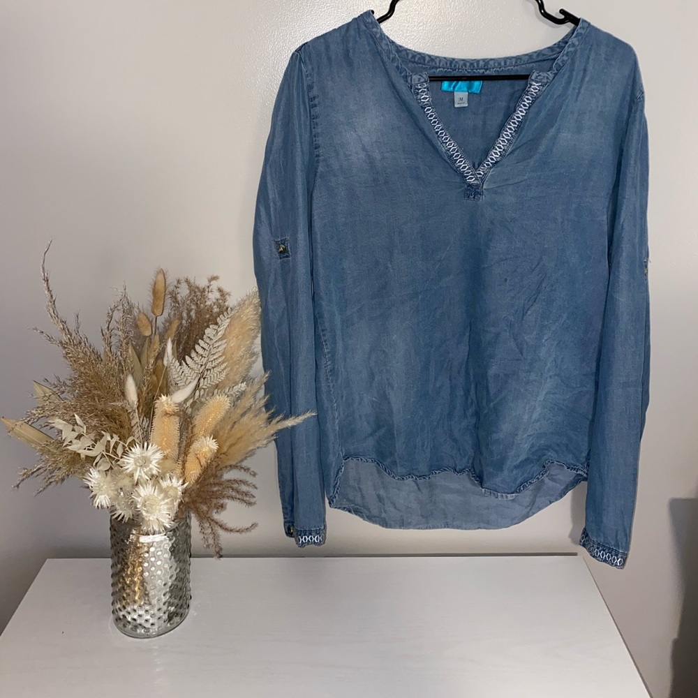Long Sleeve, Denim Shirt, Size L